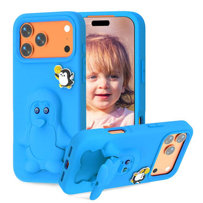 Penguin Baby EVA Shockproof Phone Case with Holder, For iPhone 17 Pro Max, For iPhone 17 Pro, For iPhone 17, For iPhone Air