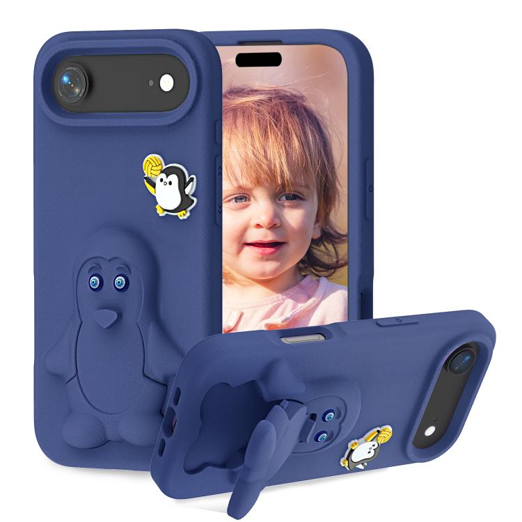 Penguin Baby EVA Shockproof Phone Case with Holder, For iPhone 17 Pro Max, For iPhone 17 Pro, For iPhone 17, For iPhone Air