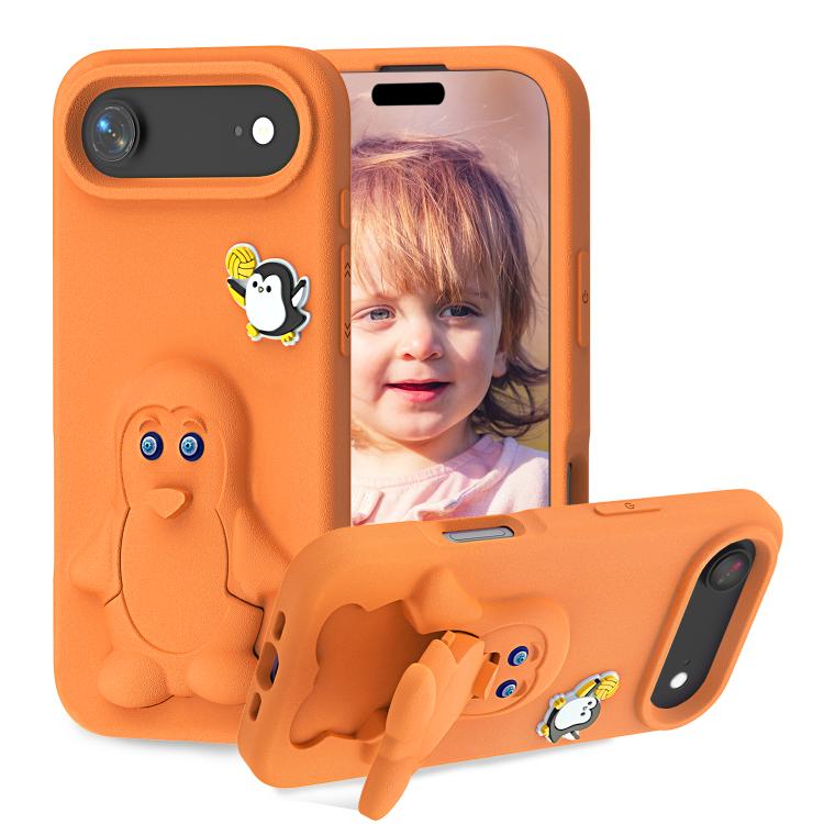 Penguin Baby EVA Shockproof Phone Case with Holder, For iPhone 17 Pro Max, For iPhone 17 Pro, For iPhone 17, For iPhone Air