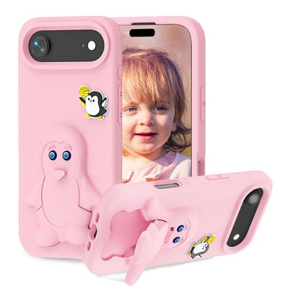 Penguin Baby EVA Shockproof Phone Case with Holder, For iPhone 17 Pro Max, For iPhone 17 Pro, For iPhone 17, For iPhone Air