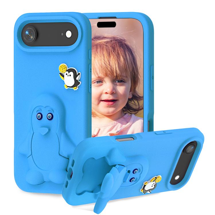 Penguin Baby EVA Shockproof Phone Case with Holder, For iPhone 17 Pro Max, For iPhone 17 Pro, For iPhone 17, For iPhone Air
