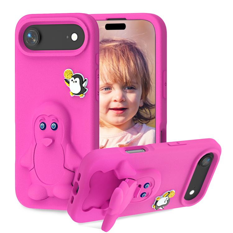 Penguin Baby EVA Shockproof Phone Case with Holder, For iPhone 17 Pro Max, For iPhone 17 Pro, For iPhone 17, For iPhone Air