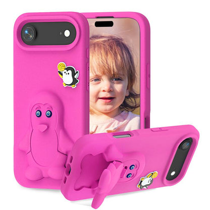 Penguin Baby EVA Shockproof Phone Case with Holder, For iPhone 17 Pro Max, For iPhone 17 Pro, For iPhone 17, For iPhone Air