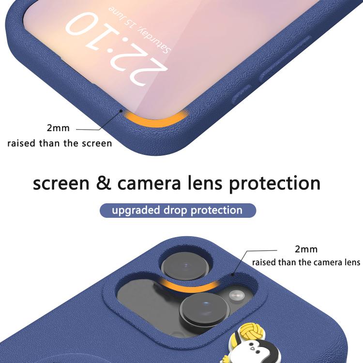 Penguin Baby EVA Shockproof Phone Case with Holder, For iPhone 16 Pro Max, For iPhone 16 Pro, For iPhone 16, For iPhone 15 Pro Max