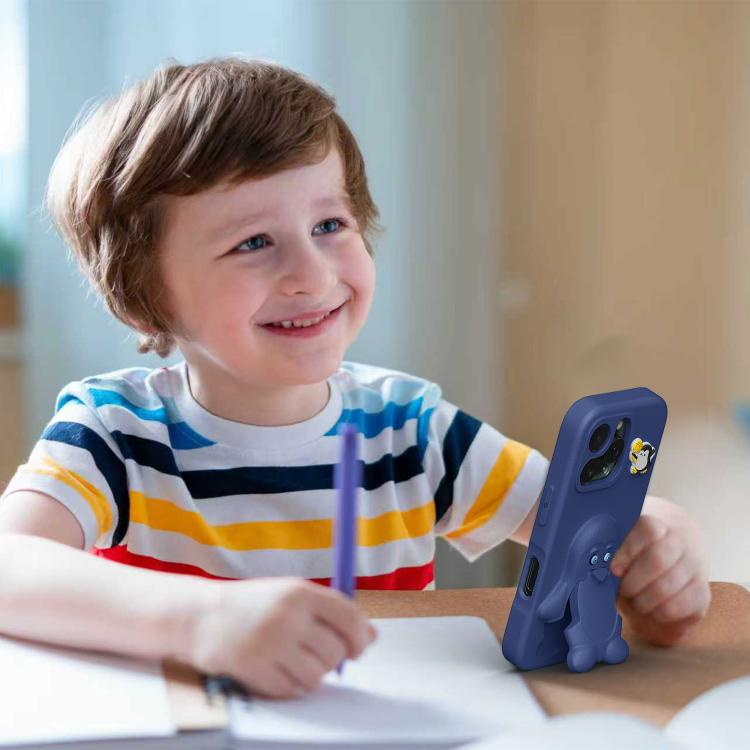 Penguin Baby EVA Shockproof Phone Case with Holder, For iPhone 16 Pro Max, For iPhone 16 Pro, For iPhone 16, For iPhone 15 Pro Max