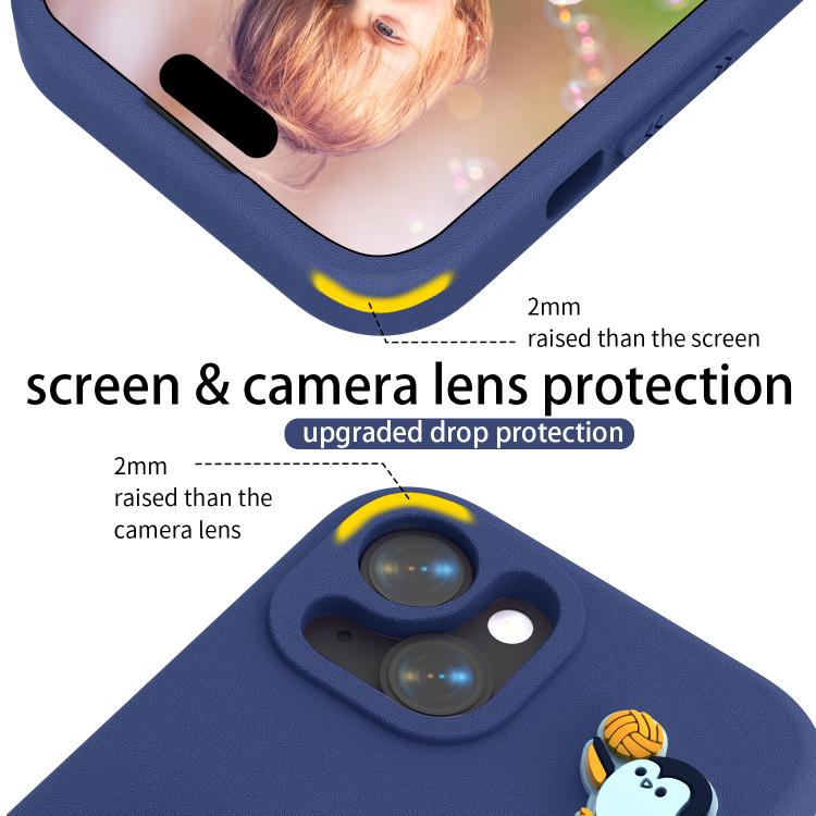 Penguin Baby EVA Shockproof Phone Case with Holder, For iPhone 14 Pro Max, For iPhone 13 Pro Max, For iPhone 13 Pro