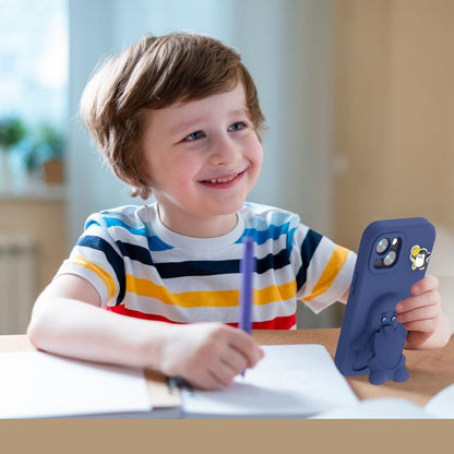 Penguin Baby EVA Shockproof Phone Case with Holder, For iPhone 14 Pro Max, For iPhone 13 Pro Max, For iPhone 13 Pro