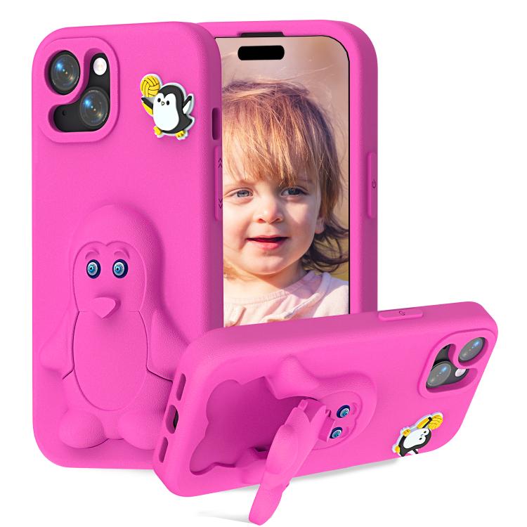 Penguin Baby EVA Shockproof Phone Case with Holder, For iPhone 14 Pro Max, For iPhone 13 Pro Max, For iPhone 13 Pro