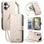 Rhombic Texture Zipper Wallet Metal Bow-knot Vegan Leather Phone Case with Strap, For iPhone 17 Pro Max, For iPhone 17 Pro, For iPhone 17, For iPhone Air