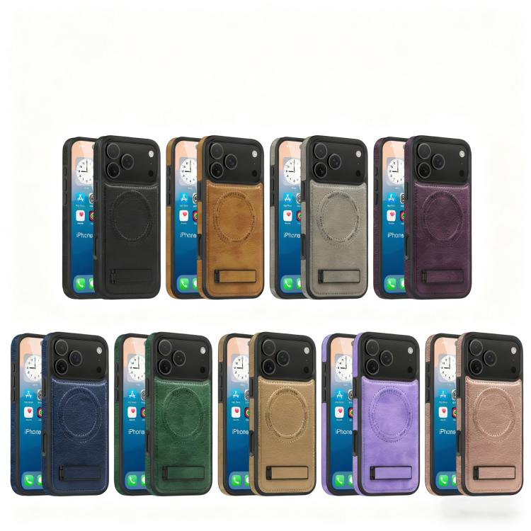 Multi-function Holder MagSafe PU Phone Case, For iPhone 17 Pro Max, For iPhone 17 Pro