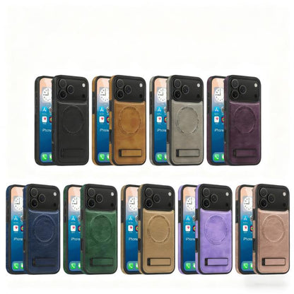 Multi-function Holder MagSafe PU Phone Case, For iPhone 17 Pro Max, For iPhone 17 Pro