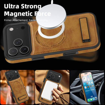 Multi-function Holder MagSafe PU Phone Case, For iPhone 17 Pro Max, For iPhone 17 Pro