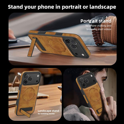 Multi-function Holder MagSafe PU Phone Case, For iPhone 17 Pro Max, For iPhone 17 Pro