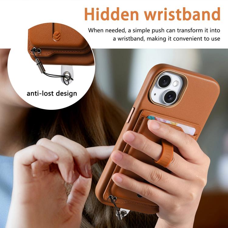 Detachable Magnetic Card Bag Phone Case with Finger Ring Grip & Anti-loss Rope, For iPhone 14, For iPhone 14 Pro, For iPhone 14 Pro Max