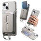 Detachable Magnetic Card Bag Phone Case with Finger Ring Grip & Anti-loss Rope, For iPhone 14, For iPhone 14 Pro, For iPhone 14 Pro Max