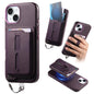 Detachable Magnetic Card Bag Phone Case with Finger Ring Grip & Anti-loss Rope, For iPhone 14, For iPhone 14 Pro, For iPhone 14 Pro Max