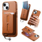 Detachable Magnetic Card Bag Phone Case with Finger Ring Grip & Anti-loss Rope, For iPhone 15 Plus, For iPhone 15, For iPhone 14 Plus