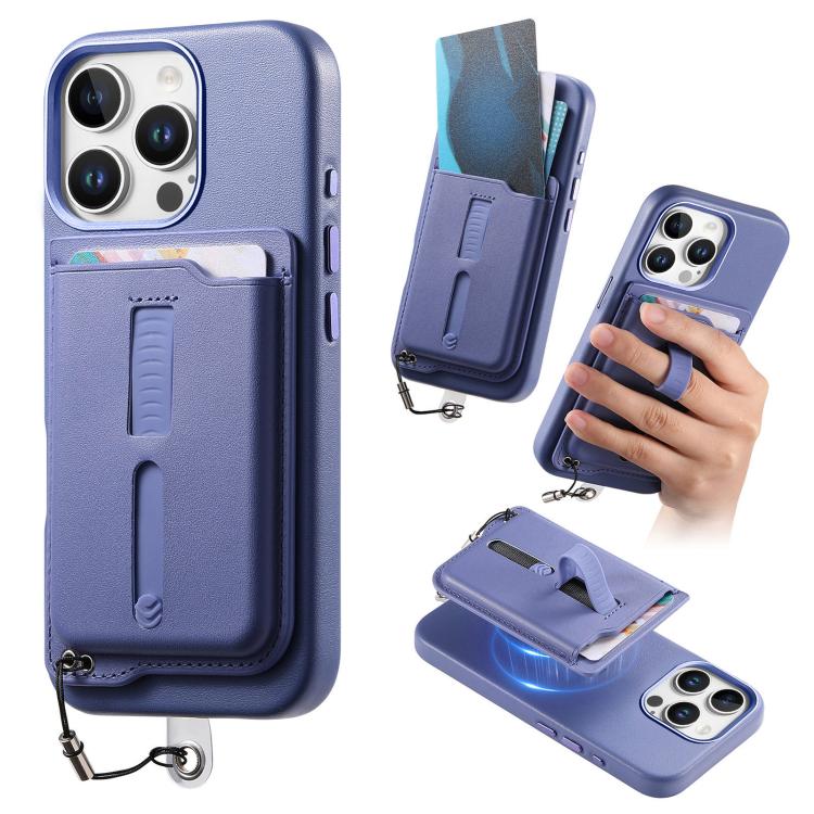 Detachable Magnetic Card Bag Phone Case with Finger Ring Grip & Anti-loss Rope, For iPhone 14, For iPhone 14 Pro, For iPhone 14 Pro Max