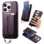Detachable Magnetic Card Bag Phone Case with Finger Ring Grip & Anti-loss Rope, For iPhone 14, For iPhone 14 Pro, For iPhone 14 Pro Max