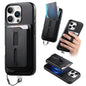 Detachable Magnetic Card Bag Phone Case with Finger Ring Grip & Anti-loss Rope, For iPhone 14, For iPhone 14 Pro, For iPhone 14 Pro Max