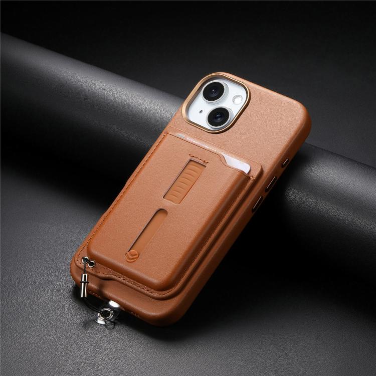 Detachable Magnetic Card Bag Phone Case with Finger Ring Grip & Anti-loss Rope, For iPhone 15 Plus, For iPhone 15, For iPhone 14 Plus