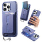 Detachable Magnetic Card Bag Phone Case with Finger Ring Grip & Anti-loss Rope, For iPhone 16, For iPhone 15 Pro Max, For iPhone 15 Pro