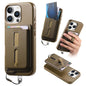 Detachable Magnetic Card Bag Phone Case with Finger Ring Grip & Anti-loss Rope, For iPhone 16, For iPhone 15 Pro Max, For iPhone 15 Pro