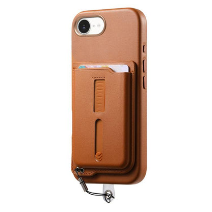 Detachable Magnetic Card Bag Phone Case with Finger Ring Grip & Anti-loss Rope, For iPhone 17e / 16e, For iPhone 17 Pro Max, For iPhone 17 Pro