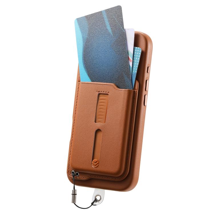 Detachable Magnetic Card Bag Phone Case with Finger Ring Grip & Anti-loss Rope, For iPhone 17e / 16e, For iPhone 17 Pro Max, For iPhone 17 Pro