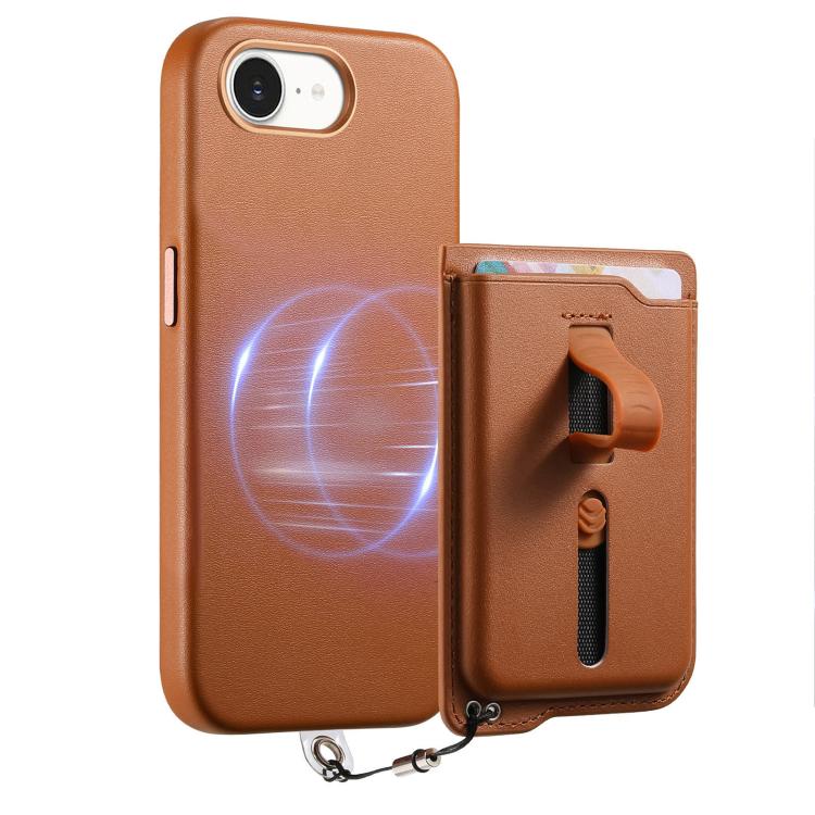 Detachable Magnetic Card Bag Phone Case with Finger Ring Grip & Anti-loss Rope, For iPhone 17e / 16e, For iPhone 17 Pro Max, For iPhone 17 Pro