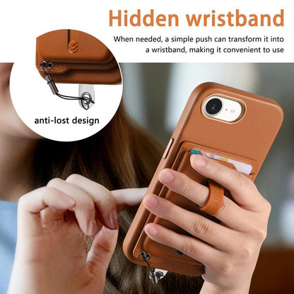 Detachable Magnetic Card Bag Phone Case with Finger Ring Grip & Anti-loss Rope, For iPhone 17e / 16e, For iPhone 17 Pro Max, For iPhone 17 Pro