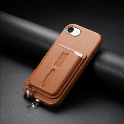Detachable Magnetic Card Bag Phone Case with Finger Ring Grip & Anti-loss Rope, For iPhone 17e / 16e, For iPhone 17 Pro Max, For iPhone 17 Pro