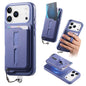 Detachable Magnetic Card Bag Phone Case with Finger Ring Grip & Anti-loss Rope, For iPhone 17e / 16e, For iPhone 17 Pro Max, For iPhone 17 Pro
