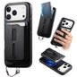 Detachable Magnetic Card Bag Phone Case with Finger Ring Grip & Anti-loss Rope, For iPhone 17e / 16e, For iPhone 17 Pro Max, For iPhone 17 Pro