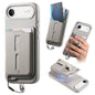 Detachable Magnetic Card Bag Phone Case with Finger Ring Grip & Anti-loss Rope, For iPhone 17, For iPhone Air, For iPhone 16 Plus