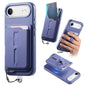 Detachable Magnetic Card Bag Phone Case with Finger Ring Grip & Anti-loss Rope, For iPhone 17, For iPhone Air, For iPhone 16 Plus