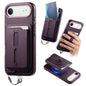 Detachable Magnetic Card Bag Phone Case with Finger Ring Grip & Anti-loss Rope, For iPhone 17, For iPhone Air, For iPhone 16 Plus
