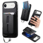 Detachable Magnetic Card Bag Phone Case with Finger Ring Grip & Anti-loss Rope, For iPhone 17, For iPhone Air, For iPhone 16 Plus