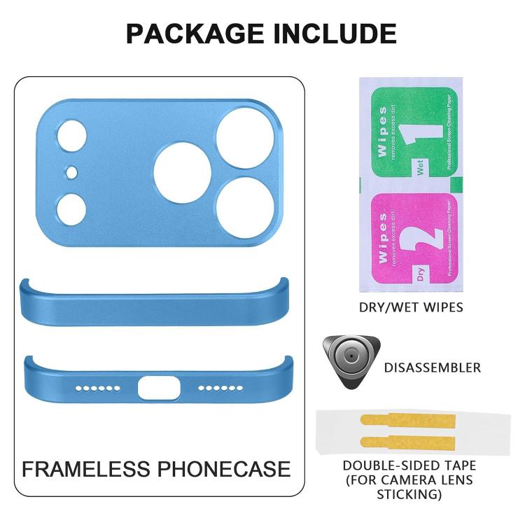 Ultra-thin Frameless Titanium Alloy Four Corner Shockproof Phone Case, For iPhone 17 Pro Max, For iPhone 17 Pro, For iPhone 17, For iPhone Air