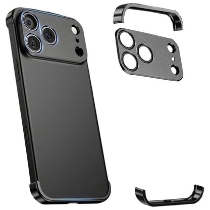 Ultra-thin Frameless Titanium Alloy Four Corner Shockproof Phone Case, For iPhone 17 Pro Max, For iPhone 17 Pro, For iPhone 17, For iPhone Air