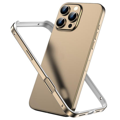 Metal Hybrid Silicone Four-Corner Shockproof Cooling Phone Frame Case, For iPhone 16 Pro Max, For iPhone 16 Pro