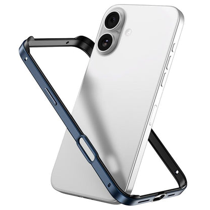 Metal Hybrid Silicone Four-Corner Shockproof Cooling Phone Frame Case, For iPhone 16 Plus, For iPhone 16