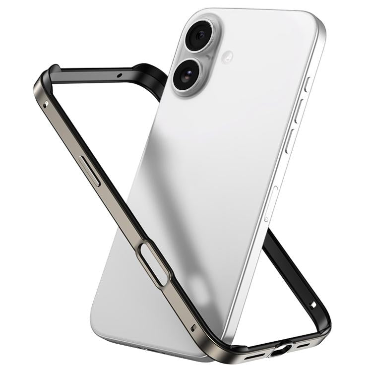 Metal Hybrid Silicone Four-Corner Shockproof Cooling Phone Frame Case, For iPhone 16 Plus, For iPhone 16