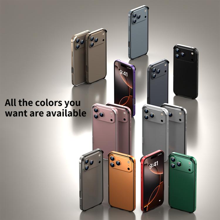 Metal Hybrid Silicone Four-Corner Shockproof Cooling Phone Frame Case, For iPhone 16 Plus, For iPhone 16