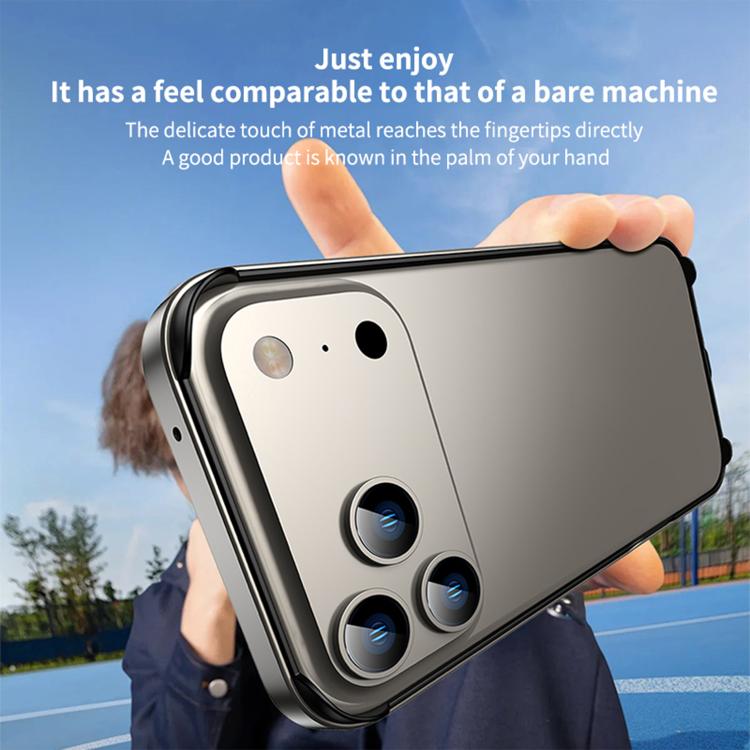 Metal Hybrid Silicone Four-Corner Shockproof Cooling Phone Frame Case, For iPhone 13