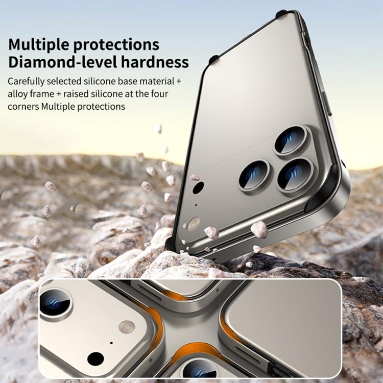 Metal Hybrid Silicone Four-Corner Shockproof Cooling Phone Frame Case, For iPhone 13 Pro Max, For iPhone 13 Pro