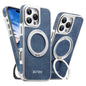 Suteni G6 Denim Pattern Electroplated 360 Rotation Holder Magnetic Phone Case, For iPhone 15, For iPhone 14, For iPhone 14 Pro, For iPhone 14 Pro Max, For iPhone 13 Pro Max, For iPhone 13 Pro, For iPhone 13