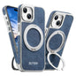 Suteni G6 Denim Pattern Electroplated 360 Rotation Holder Magnetic Phone Case, For iPhone 15, For iPhone 14, For iPhone 14 Pro, For iPhone 14 Pro Max, For iPhone 13 Pro Max, For iPhone 13 Pro, For iPhone 13