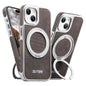 Suteni G6 Denim Pattern Electroplated 360 Rotation Holder Magnetic Phone Case, For iPhone 15, For iPhone 14, For iPhone 14 Pro, For iPhone 14 Pro Max, For iPhone 13 Pro Max, For iPhone 13 Pro, For iPhone 13