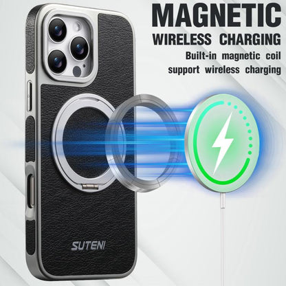 Suteni G6 Crazy Horse Texture Electroplated 360 Rotation Holder Magnetic Phone Case, For iPhone 13 Pro Max, For iPhone 13 Pro